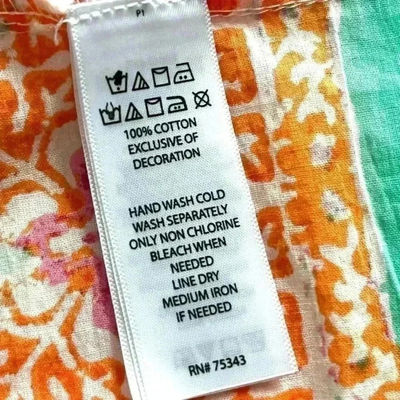 Sigrid Olsen Boho 100% Cotton Geometric Embroidered Peasant Tunic Top Size M - Picture 13 of 15